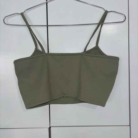 437 Olive Green Women's Crop Top - Picture 2 of 3